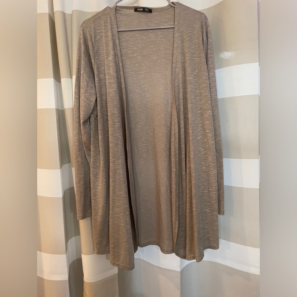 Jay Jay Collection Ribbed Tan Lightweight Cardigan